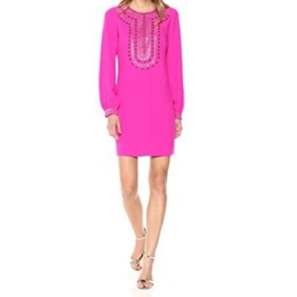 Trina Turk Kapono fuchsia, embellished dress 8